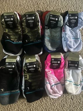 Stance Performance Low-Cut Socks - Pink, Black, Green, Light Blue (3-Pack)